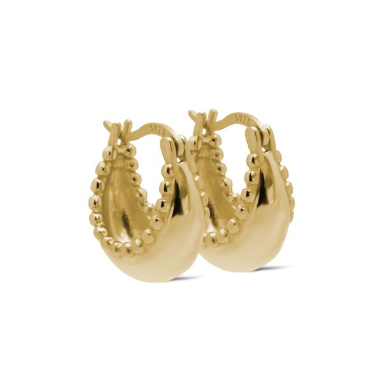 H509GP Karma oorringen | zilver verguld | 15mm