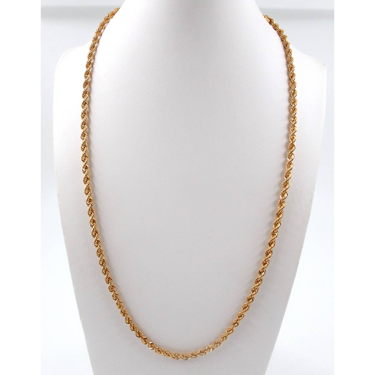 14 Karaat geel gouden rope chiain 54 cm.