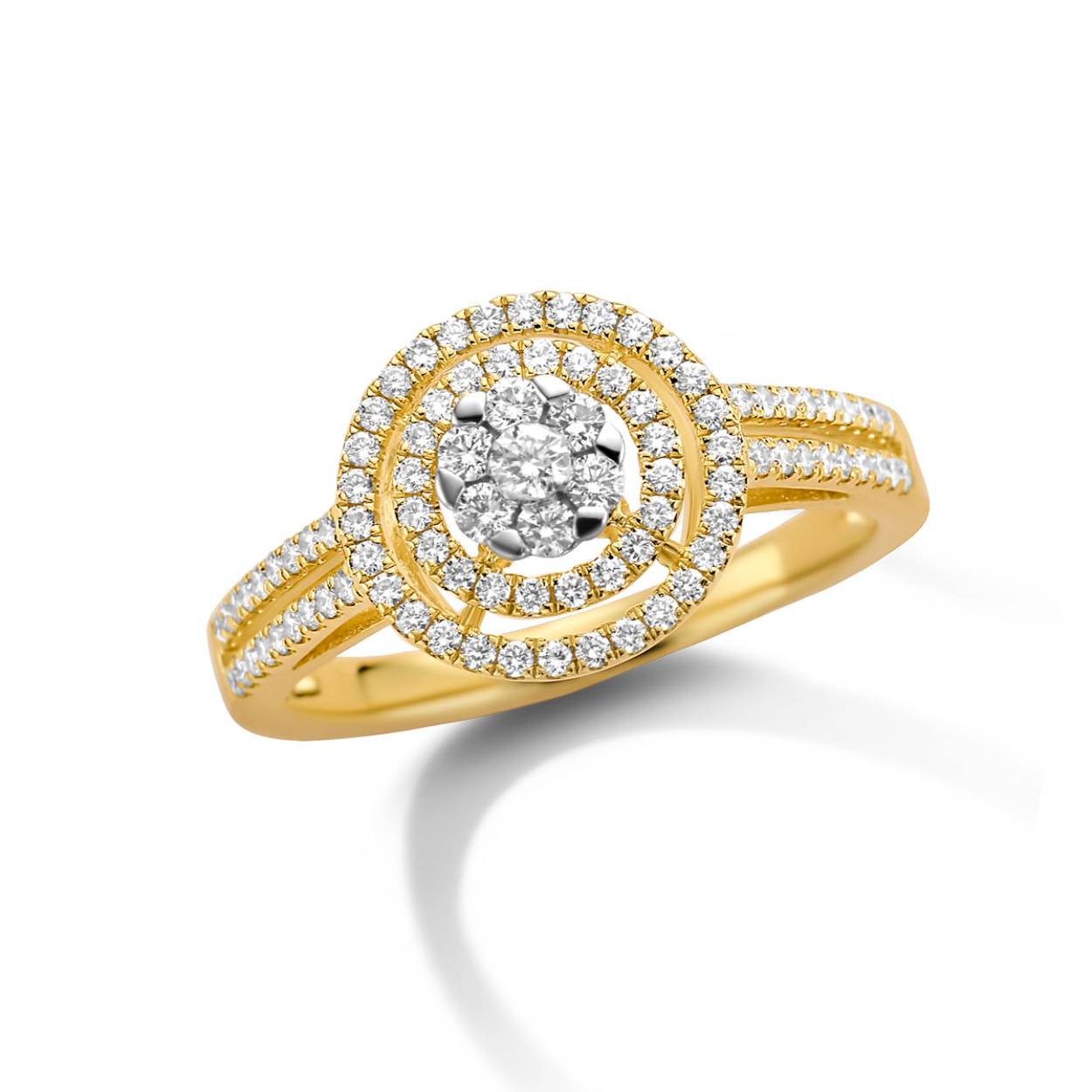 Geel gouden ring met 0.47ct briljant