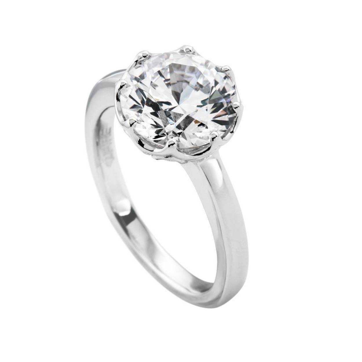DIAMONFIRE Zilveren Ring  Solitair Zirkonia 8140086165