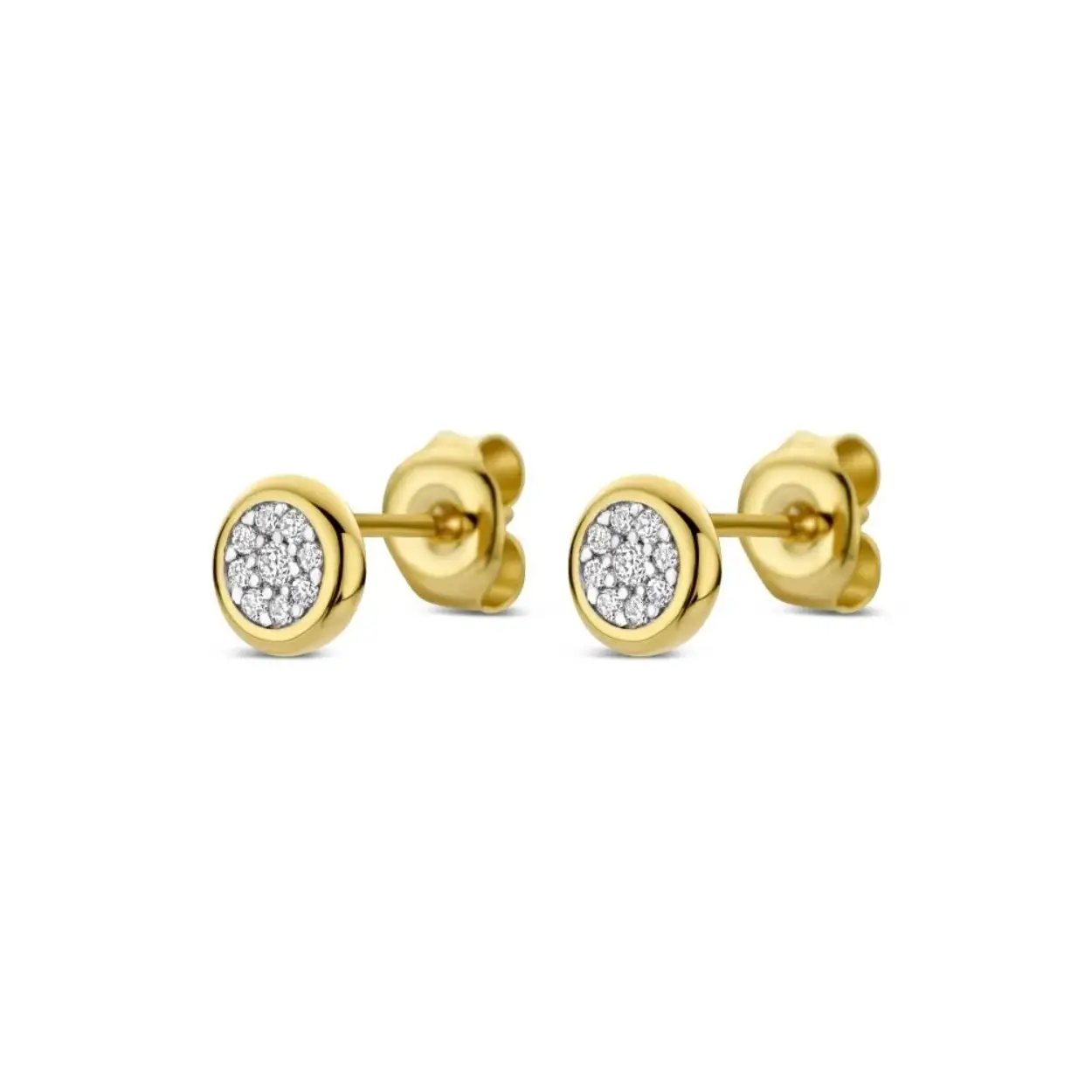 SWING JEWELS EARRING 14K YELLOW GOLD WITH DIAMOND 0,10CT