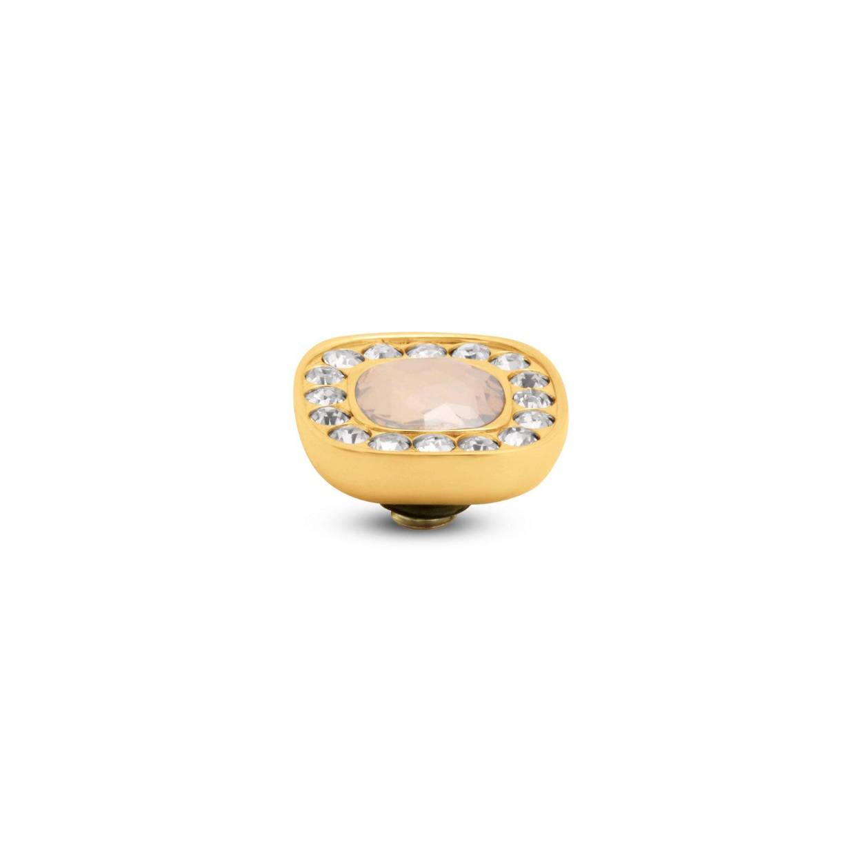 Het Melano Twisted Cushion steentje heeft een superelegante en luxueuze uitstraling. Mmlijst met een randje prachtige zirkonia. Het Twisted Cushion steentje is 10 mm breed 