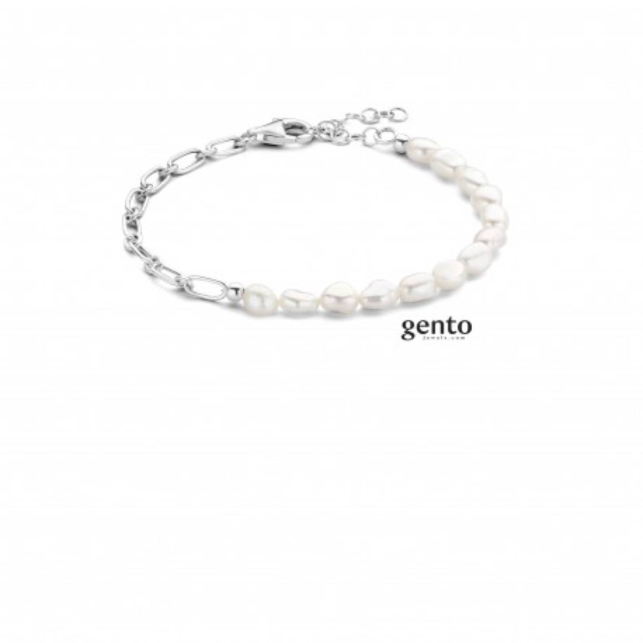 Armband zilver met parels