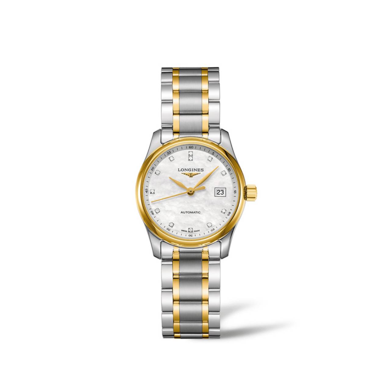 De Longines Master Collection L22575877 is een elegante en klassieke horloge met een roestvrijstalen kast en armband. Het horloge heeft een zilverkleurige wijzerplaat met blauwe wijzers en Romeinse cijfers. De chronograaf functie voegt extra stijl en functionaliteit toe. Draag dit horloge met formele en casual outfits voor een verfijnde uitstraling. De perfecte accessoire voor elke gelegenheid.