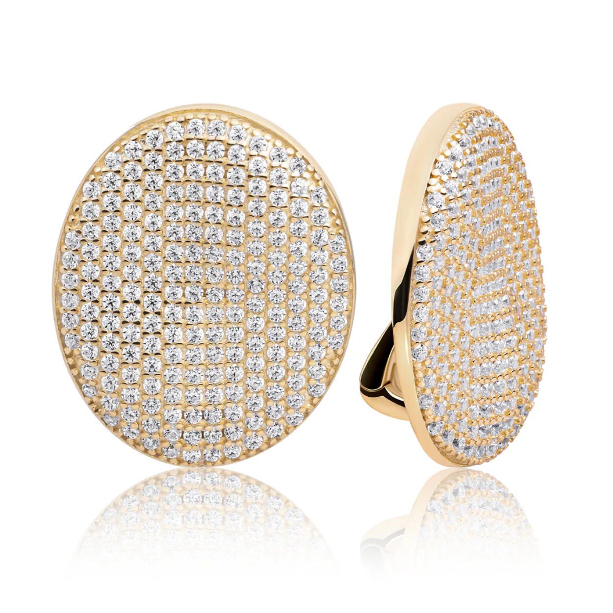 Sparkling Jewels Fuse oorhangers zilver verguld Christmas Edition pavé gezet met zirkoniasteentjes. 
