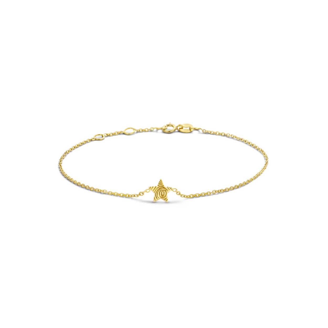 Met deze Star Bracelet kun je jouw armbanden collectie aanvullen. Door het tijdloze design van deze armband kun je hem altijd en overal dragen. Kies jouw favoriete kleur satijnkoord om deze armband helemaal naar wens te maken.
Dit unieke sieraad is met liefde ontworpen samen met Ellemieke. Om hiermee de liefde voor altijd te kunnen vastleggen in puur goud. Personaliseer deze Star Bracelet met een vingerafdruk.