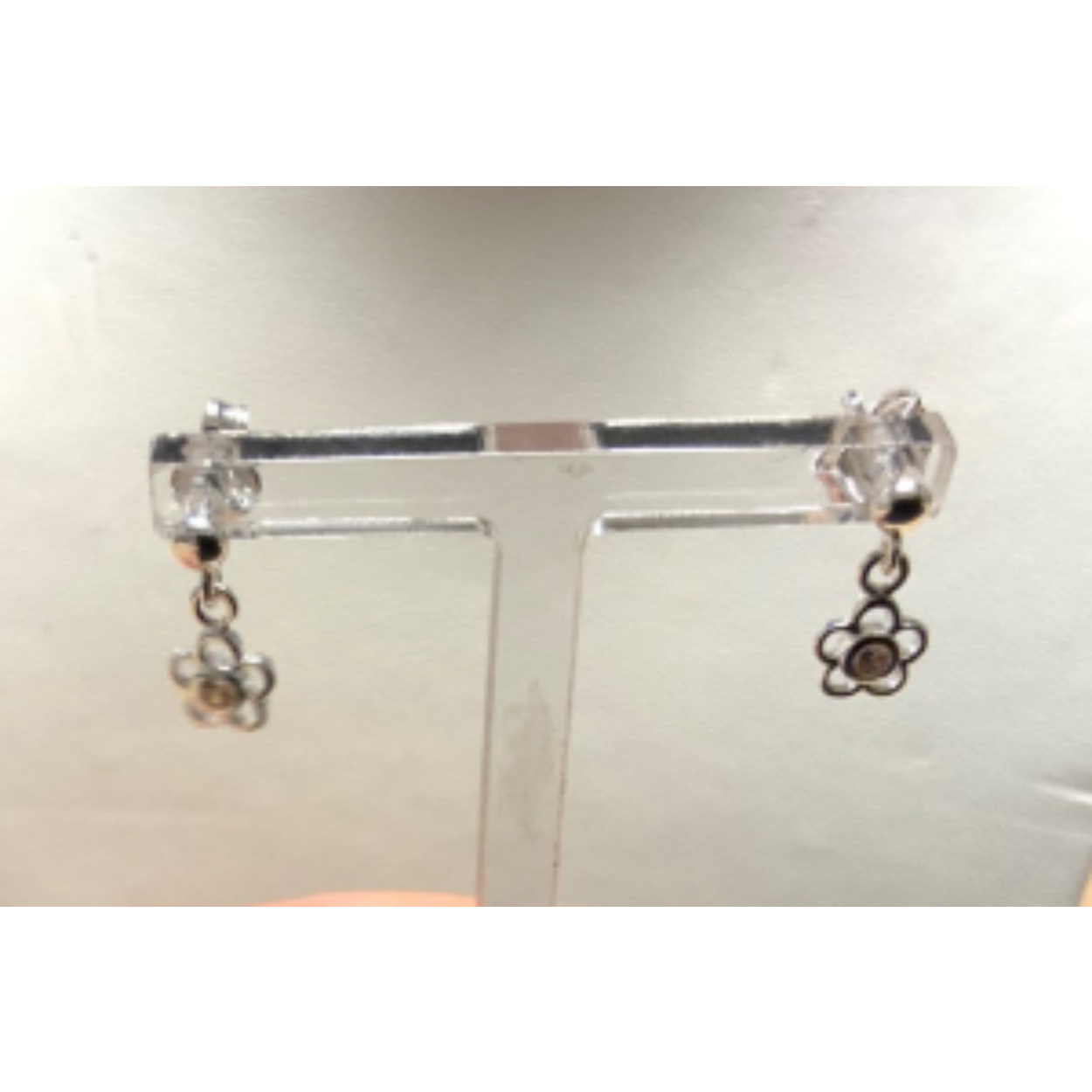 Oorstekers hang bloem roze zirconia