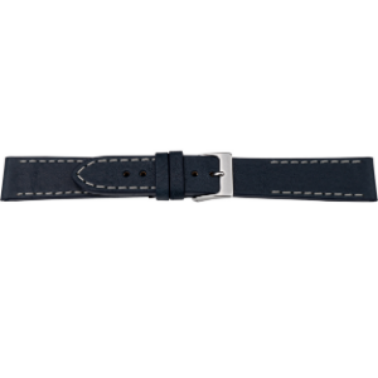 Horlogeband blauw leer 22mm