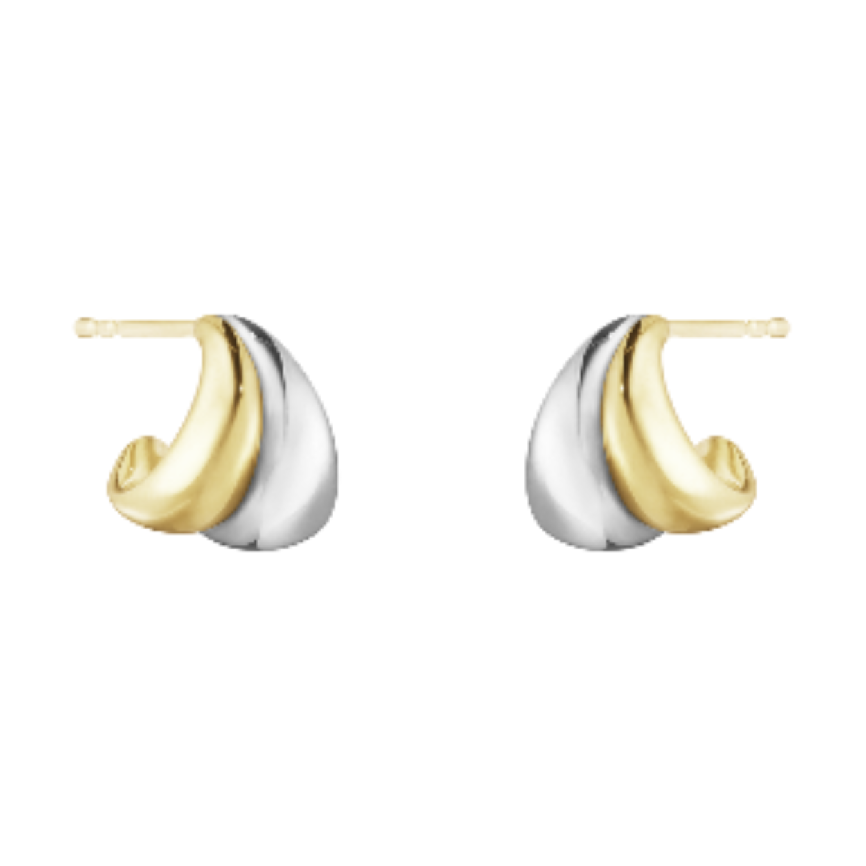 GEORG JENSEN OORSTEKERS CURVE GEEL GOUD 18KT ZILVER 10017501