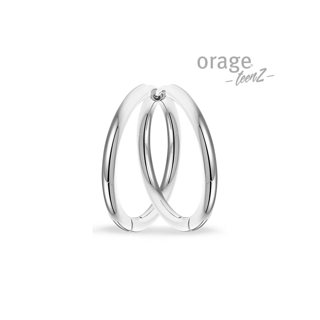 Zilverkleurige oorringen met kliksluiting van het merk Orage Teenz
Materiaal: staal
25 mm diameter
Verkrijgbaar in verschillende afmetingen