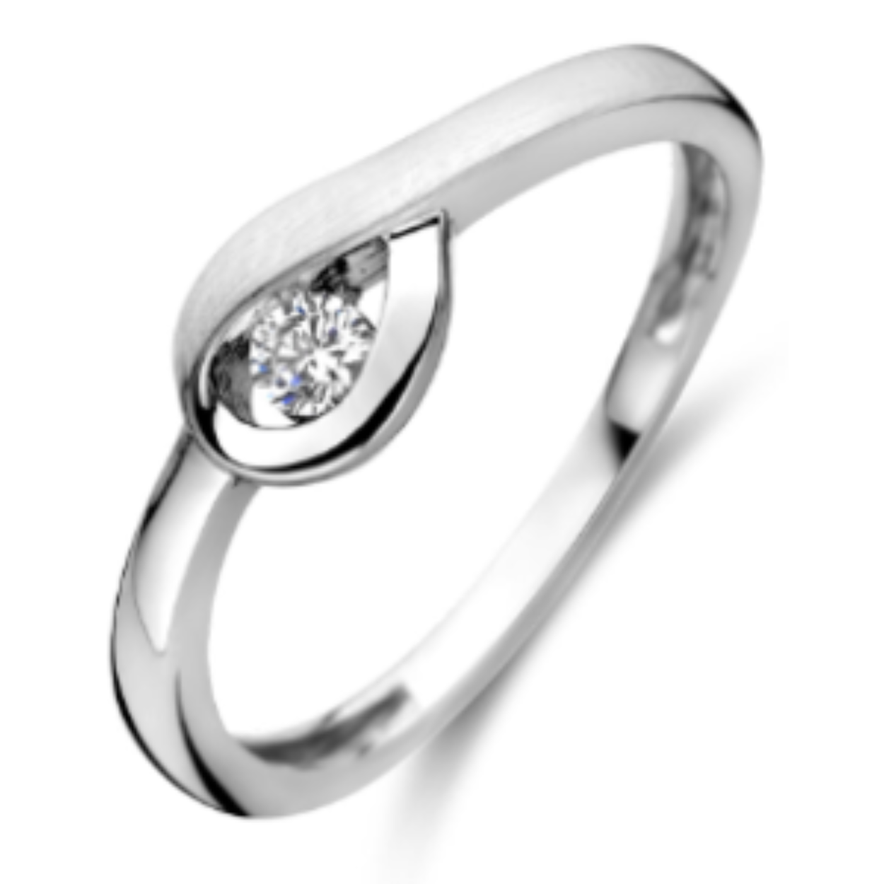 zilveren ring met zirkonia maat 16,5