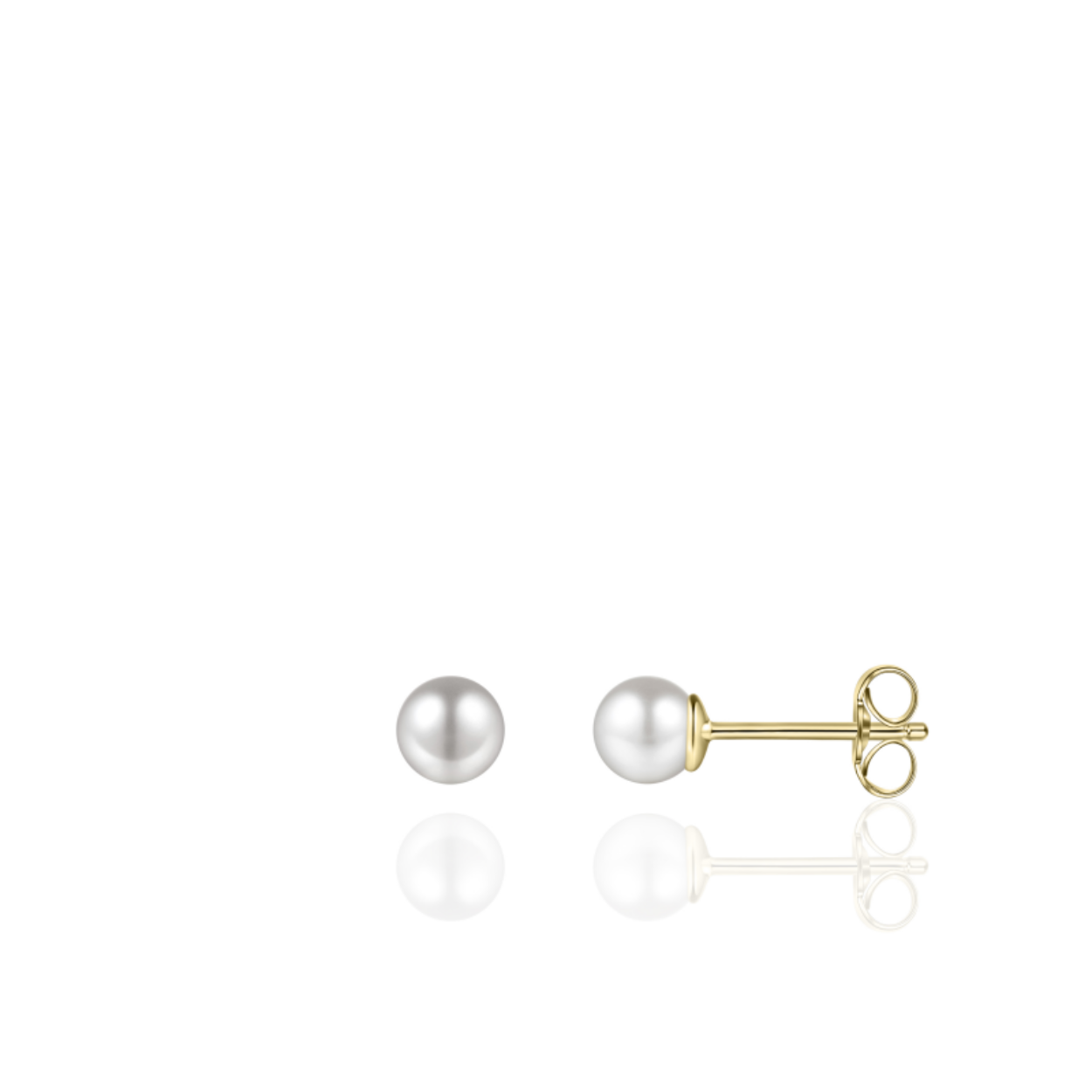 14k gouden oorstekrr met een zoetwater parel, de diameter van de parel is 6mm