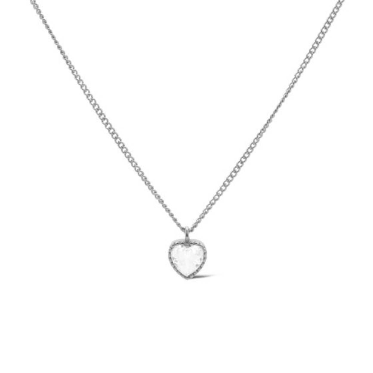 Karma Necklace LILY Heart Zirconia Silver