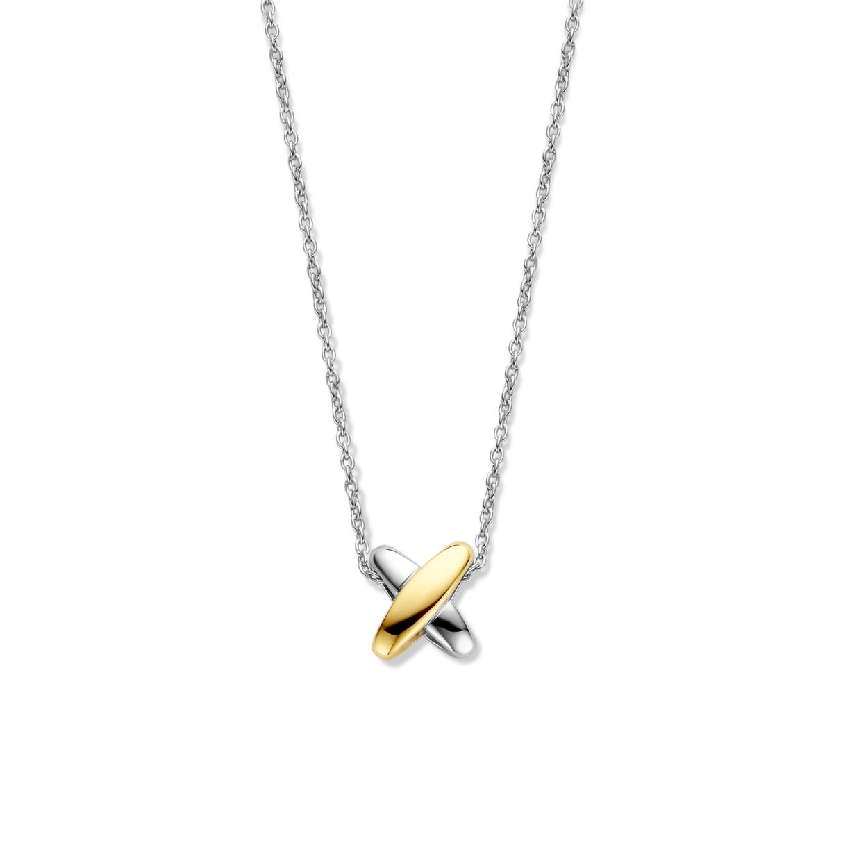 Deze TI SENTO vergulde zilveren ketting 34003SY pronkt met een sterling zilveren schakel en een vergulde schakel, die stijlvol over elkaar kruisen. De ketting is gemaakt van 925 sterling zilver en plated met geelgoud. De extra veilige sluiting is speciaal ontworpen zodat het altijd bij je blijft. Het collier is verstelbaar in lengte, tussen de 38 en 48 cm.

Het collier heeft een standaardlengte van 38 cm en heeft een verlengstuk van 10 cm. Hierdoor kan je het collier op 5 verschillende lengtematen dragen, op 38 cm, 40 cm, 42 cm, 45 cm en 48 cm.