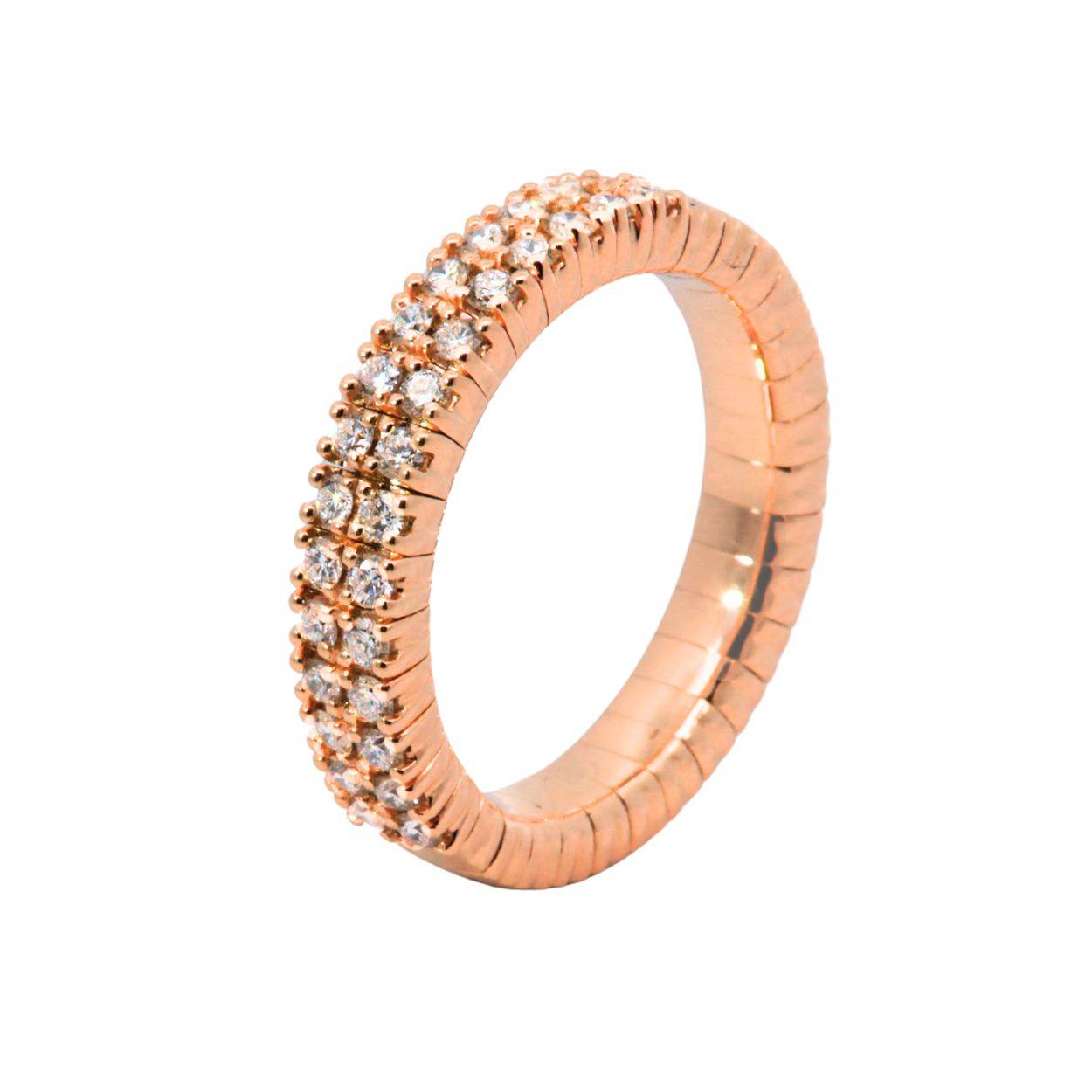 Roségouden stretchring met diamanten van 0.50ct