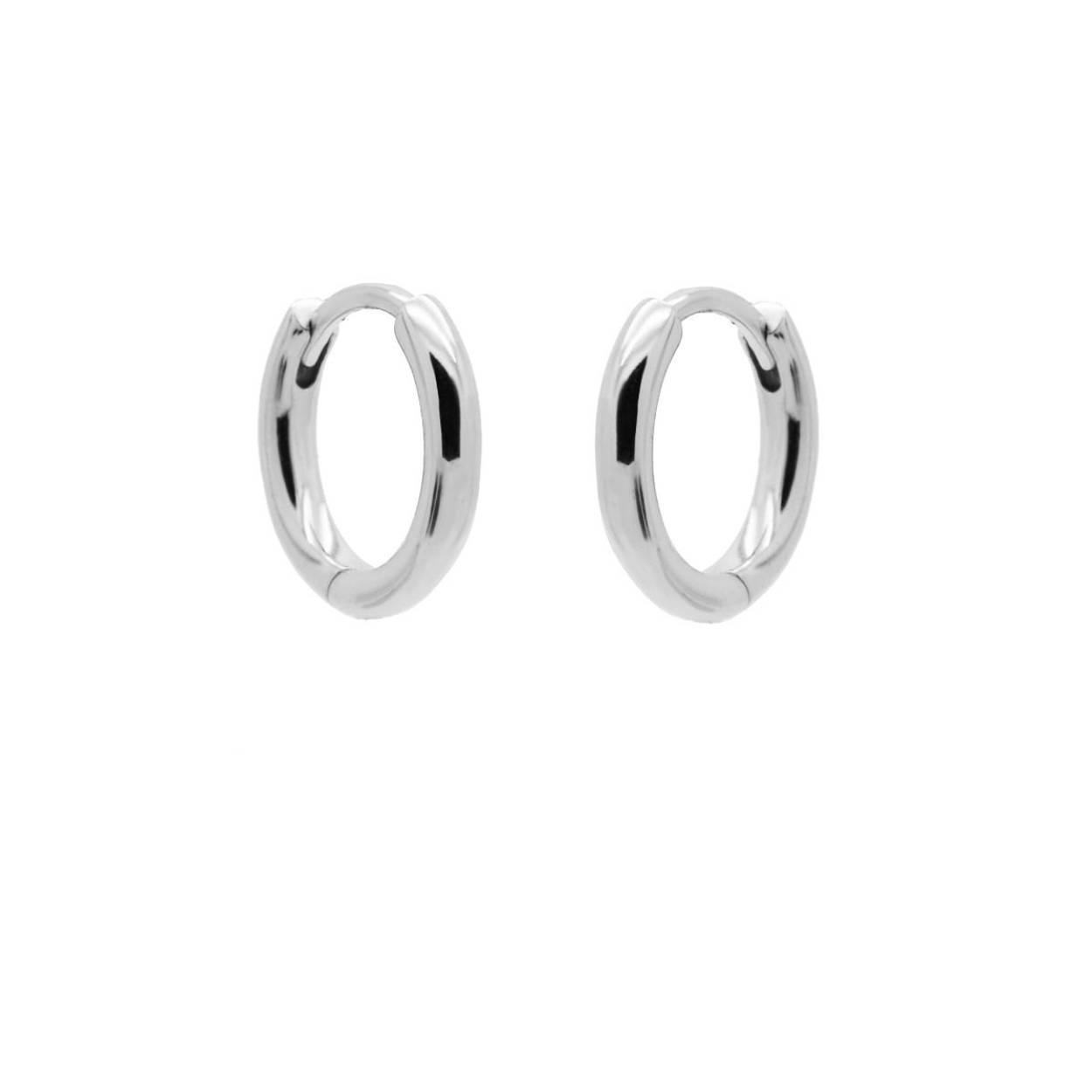 Plain Round Hoops 12MM Silver