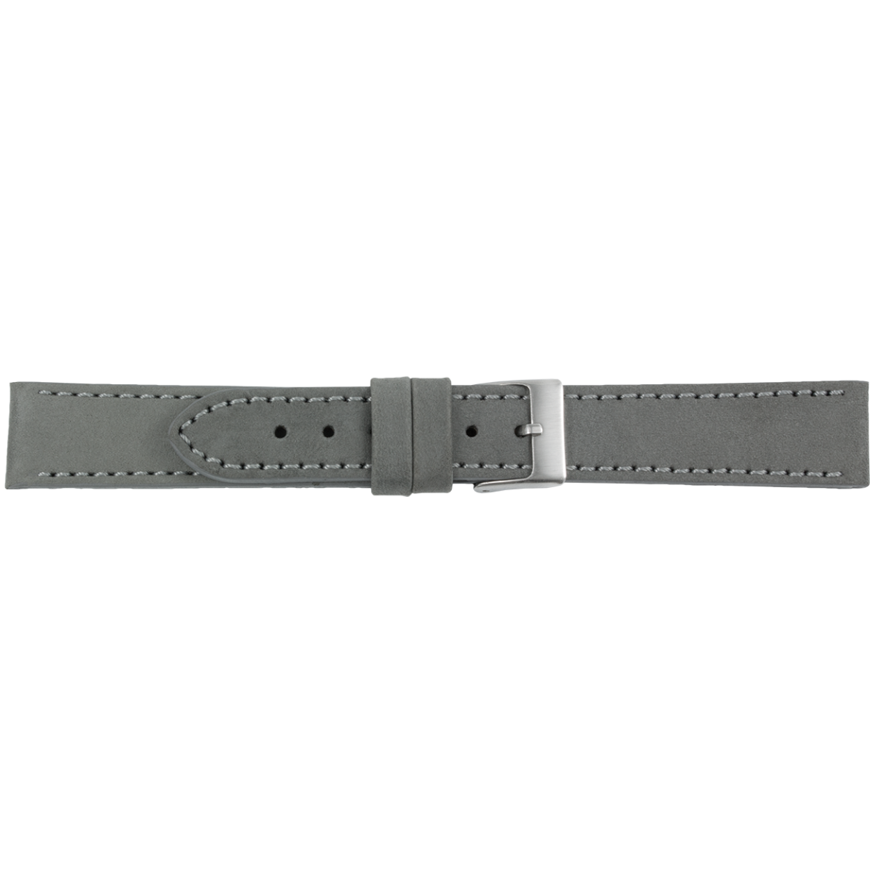 Horlogeband leder 582 Nubuck Grijs 18mm