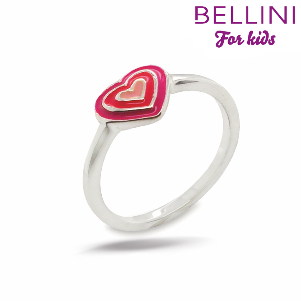 Bellini zilver ring roze hartje