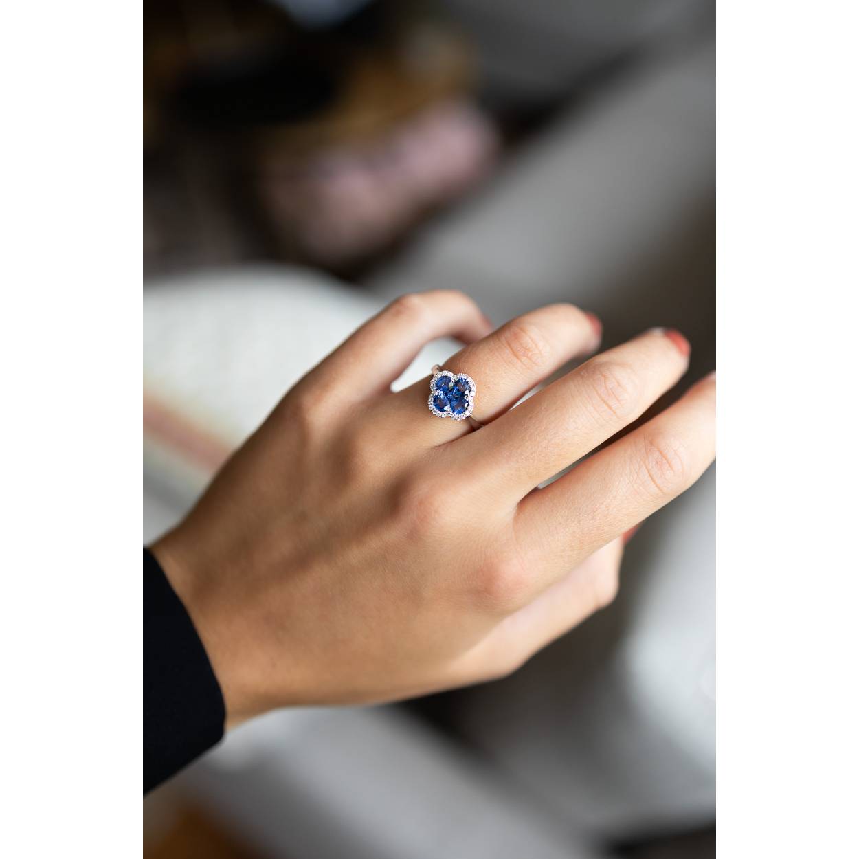 Ring saffier diamant GBH0124