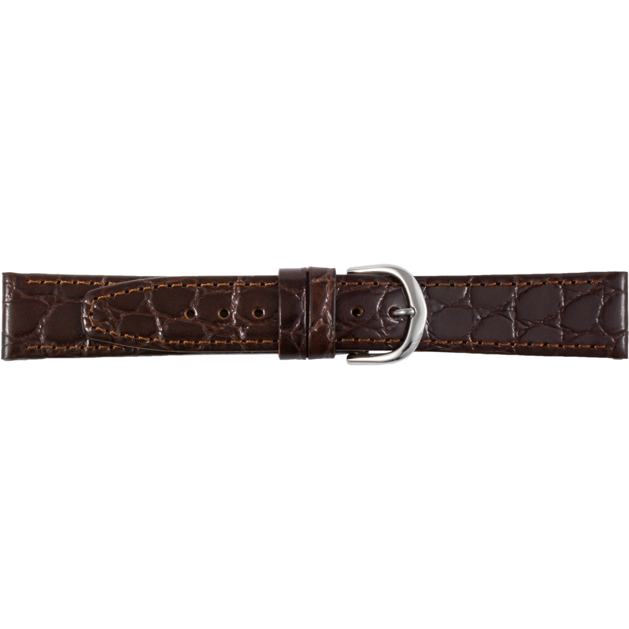Horlogeband donkerbruin met krokoprint