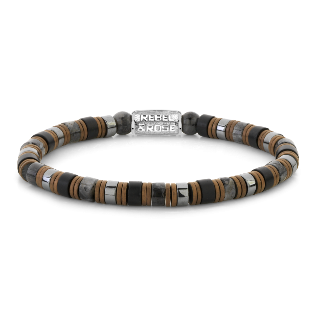 Rebel & Rose Armband RR-60150-S-L Slices - Mixed Grey