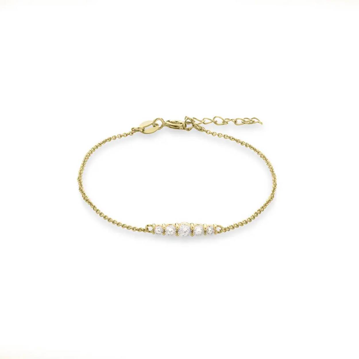 This 90s Boyband Bracelet is the perfect way to elevate your daily look with a nostalgic nod to the boybands of the nineties. Featuring five dazzling stones - set as five guys performing - this bracelet radiates a shimmering sophistication, making for an elegant, tasteful solid gold jewelry item that will become your go-to accessory. 