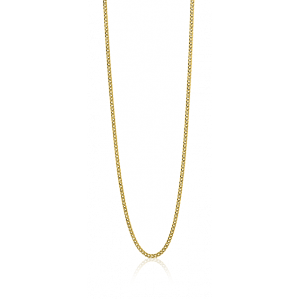 45cm ZINZI zilveren gourmet ketting geel verguld ZILC-G45G