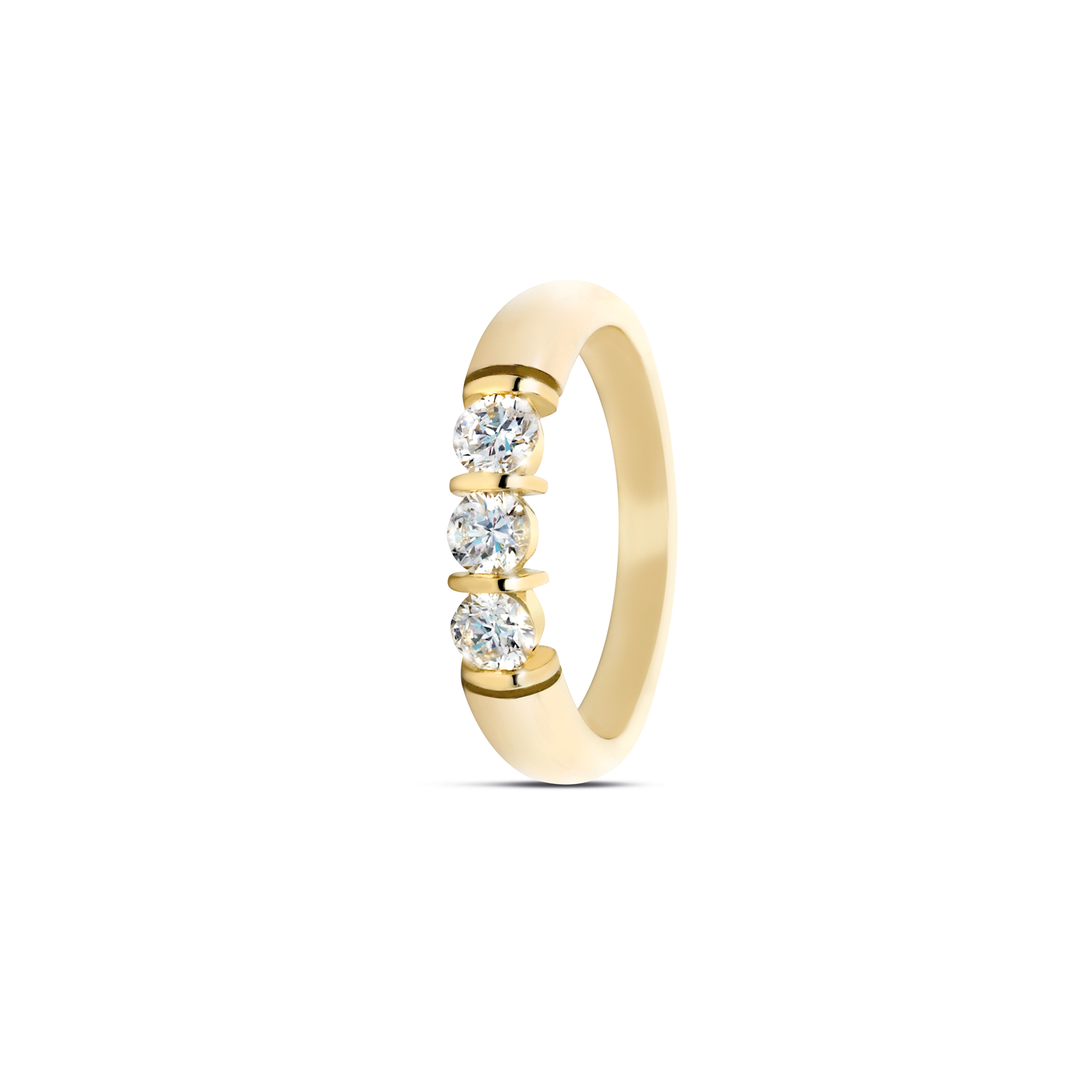 R&C ellegante dames allaiance /rijring met 3x 0.08crt diamant, briljant geslepen.