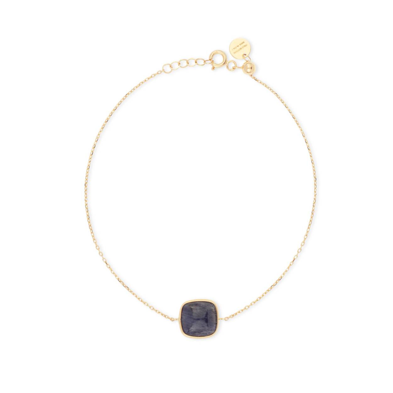 Italo Bottene 14krt geelgouden armband blauwe kwarts