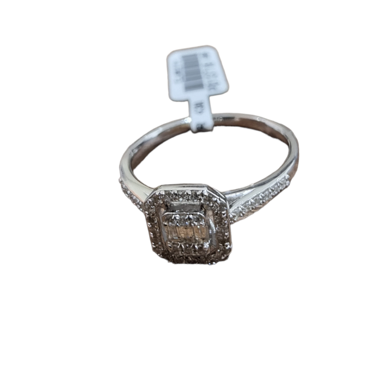 18k witgouden diamanten ring. F kleur. totaal 0.21 crt