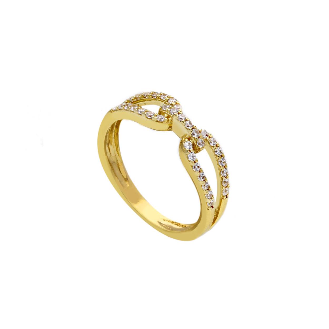 Ring geel goud 18kt met zirconium