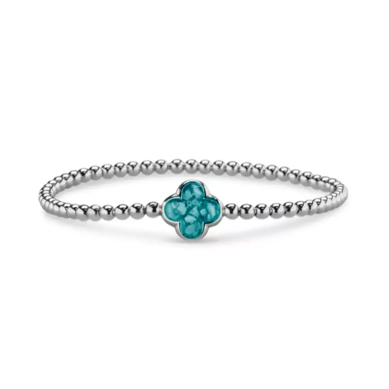 Zilveren See You armband, klaver zirkonia BL015, medium