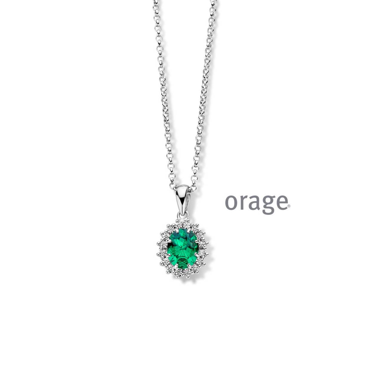 Orage collier entourage groen zirconia 