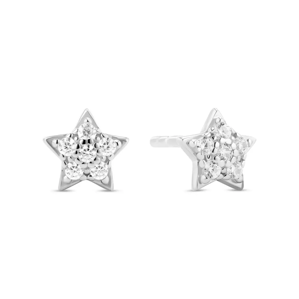 EARRINGS ASTRI RHODIUM PLATED, WITH WHITE ZIRCONIA.