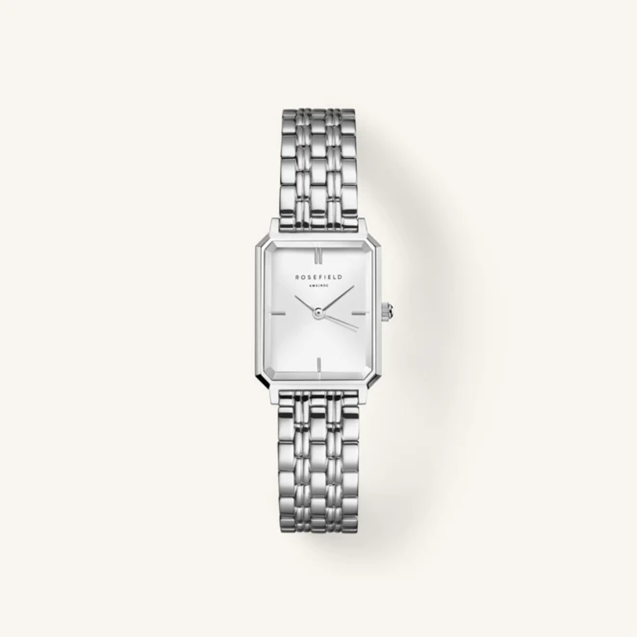 Rosefield The Octagon White Sunray Steel Silver 1715-006770