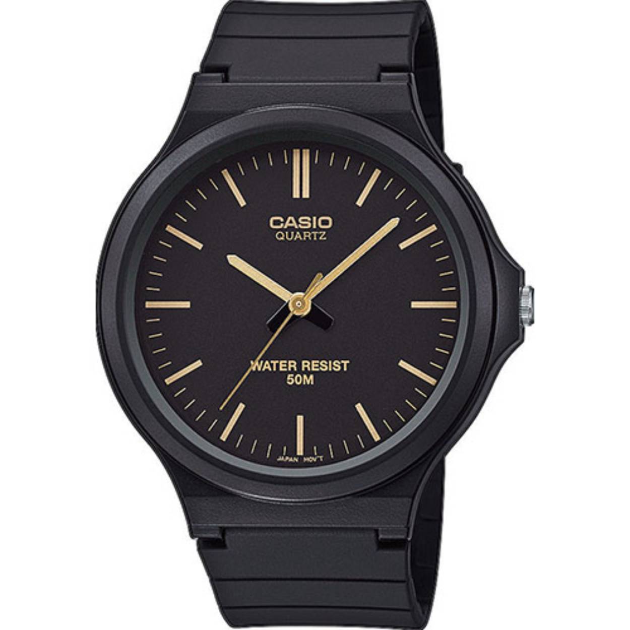 Casio kunstof horloge zwart index goud MW-240-1E2VEF 