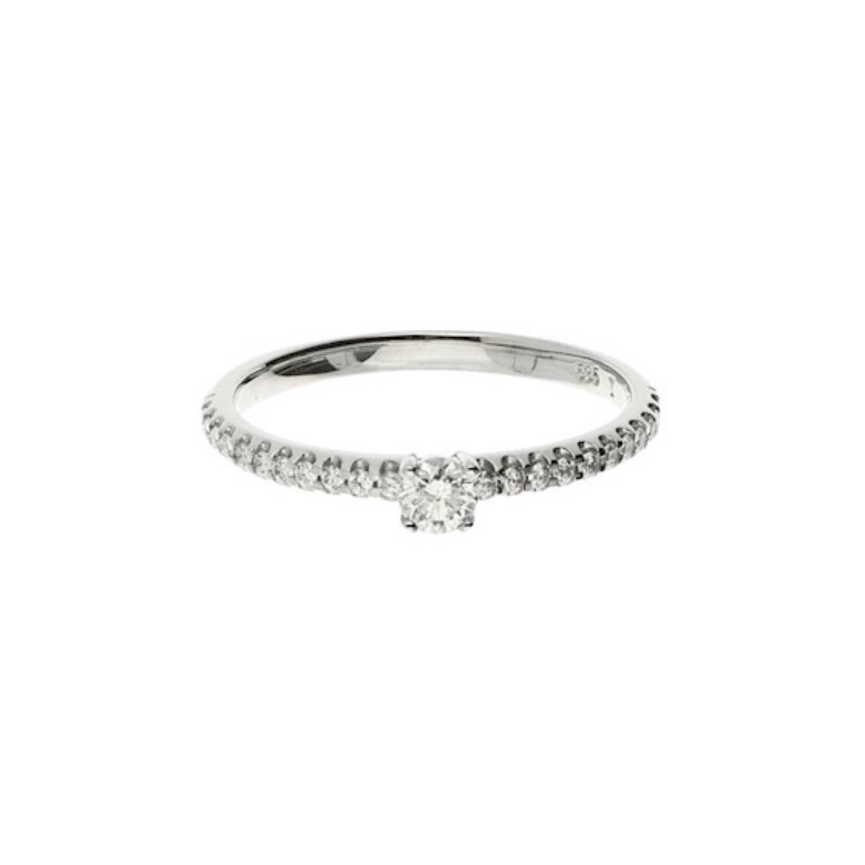 Witgouden ring briljant Solitair 23-0. 23-0.30crt