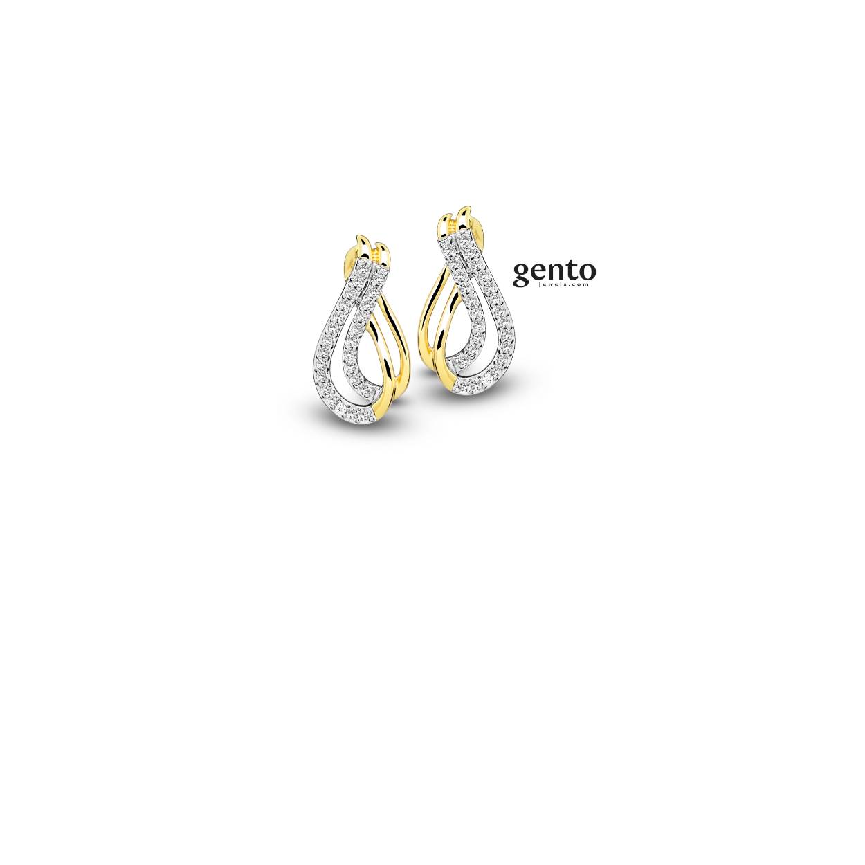 Zilveren bicolor oorbellen gento jewels