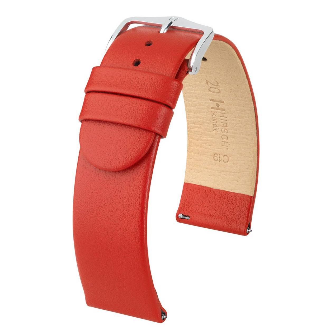 Het Hirsch horlogeband Scandic M model H17852020-2-20 is een stijlvolle en levendige rode horlogeband van echt leer. Met een breedte van 20 mm en een standaard model, voegt het zowel comfort als elegantie toe aan je horloge. Het beste te dragen met casual outfits voor een subtiele, maar opvallende touch. Gewicht: 14 gram.