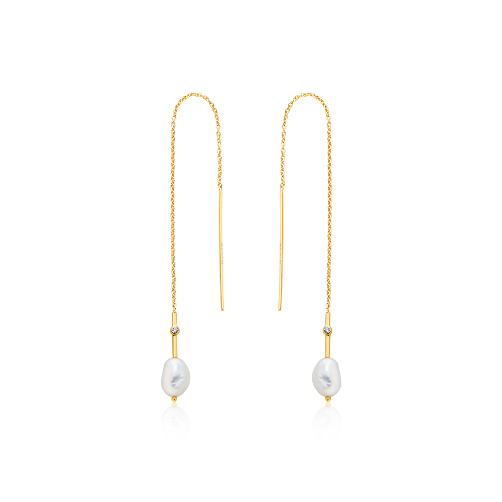 ANIA HAIE E019-01G OORBELLEN ZILVER GOUDKLEURIG