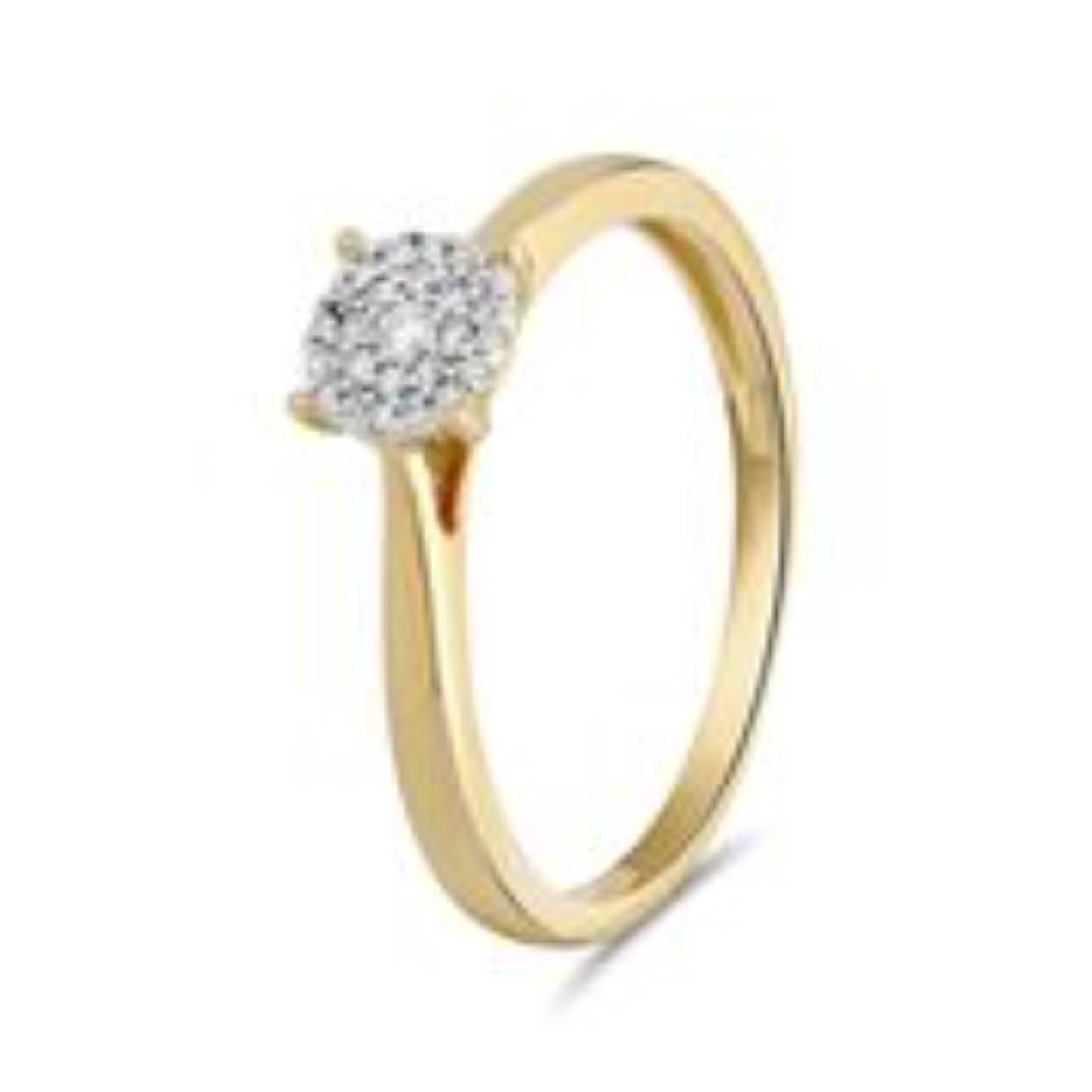 Gouden ring  0.09x25 Diamant maat 17.5