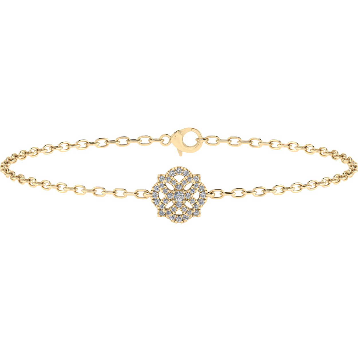 18k geelgouden diamanten armband met totaal 0.13 caraat diamanten 