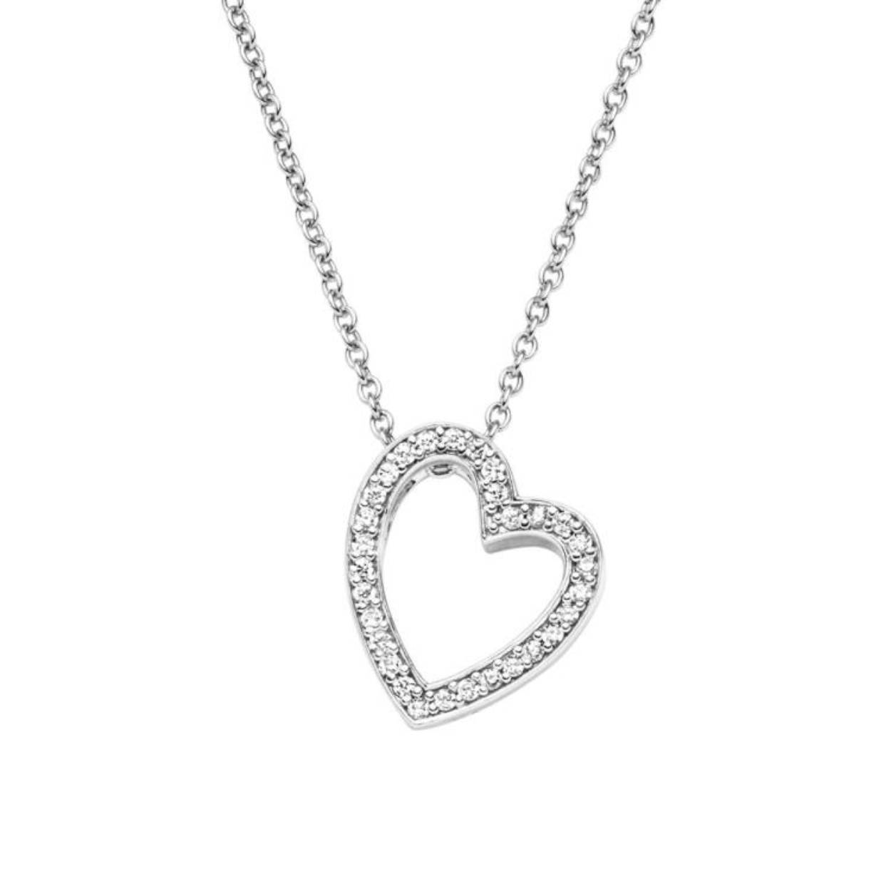Dit zilveren collier is van het merk Viventy. De collier heeft een lengte van 45cm met een tussenoog op 42cm. 
In de hanger zitten zirkonia's voor een mooi en schitterende look. 

