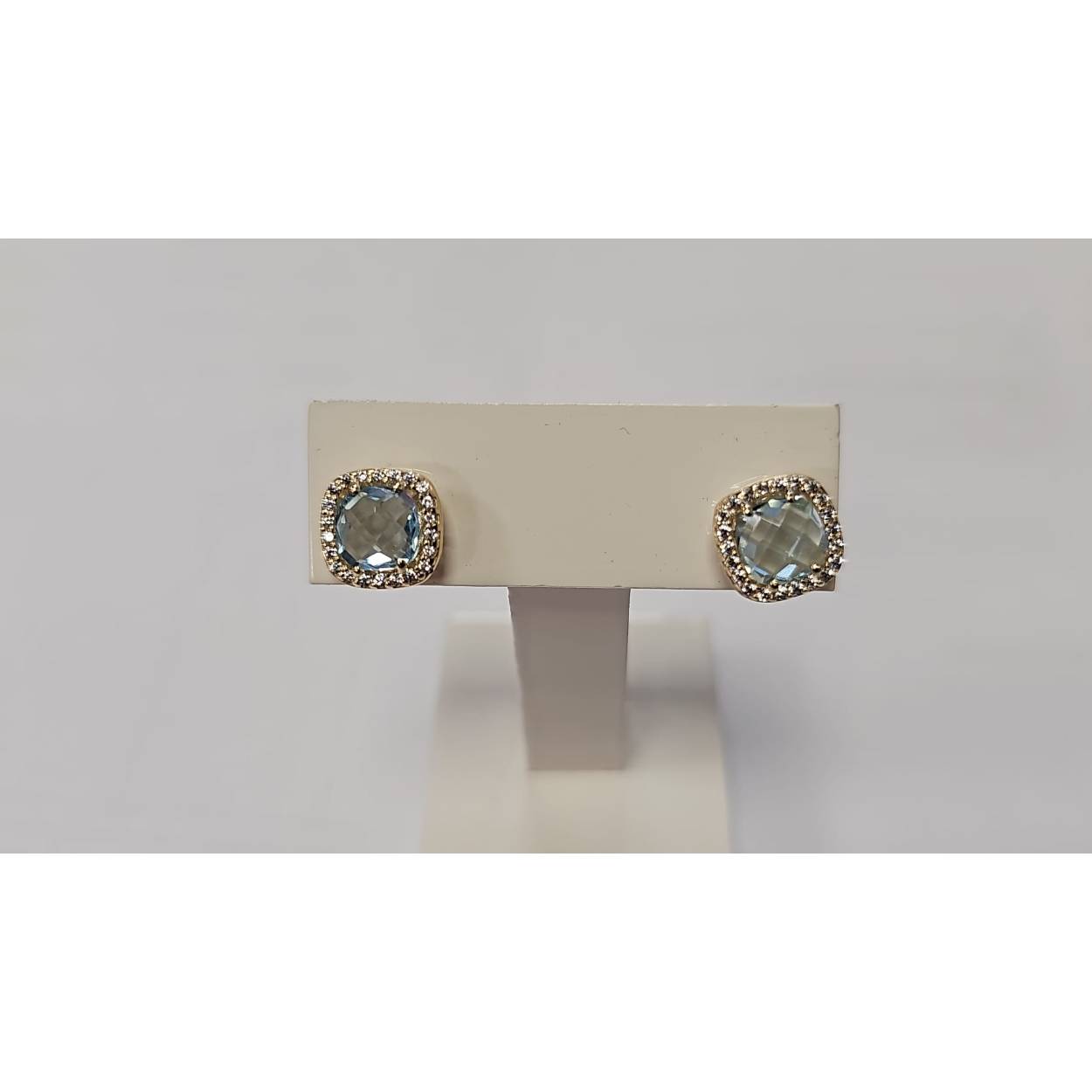 14karaat 9mm topaas en zirconia