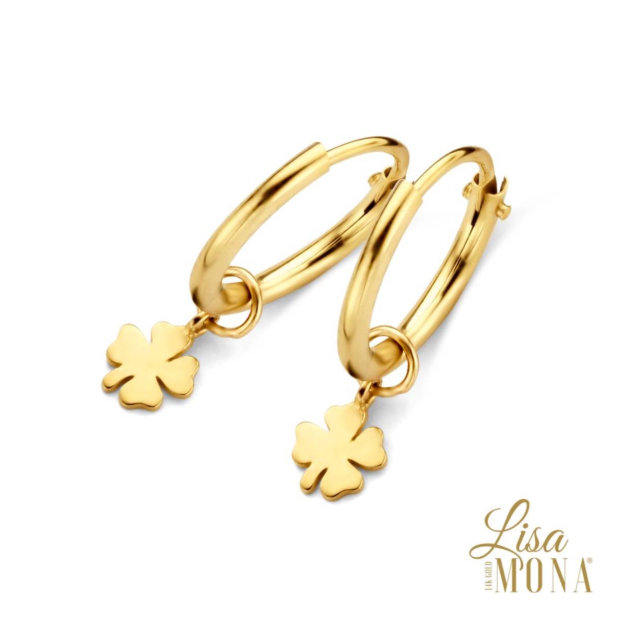 Lisa Mona Oorringen met klaver goud 14k
