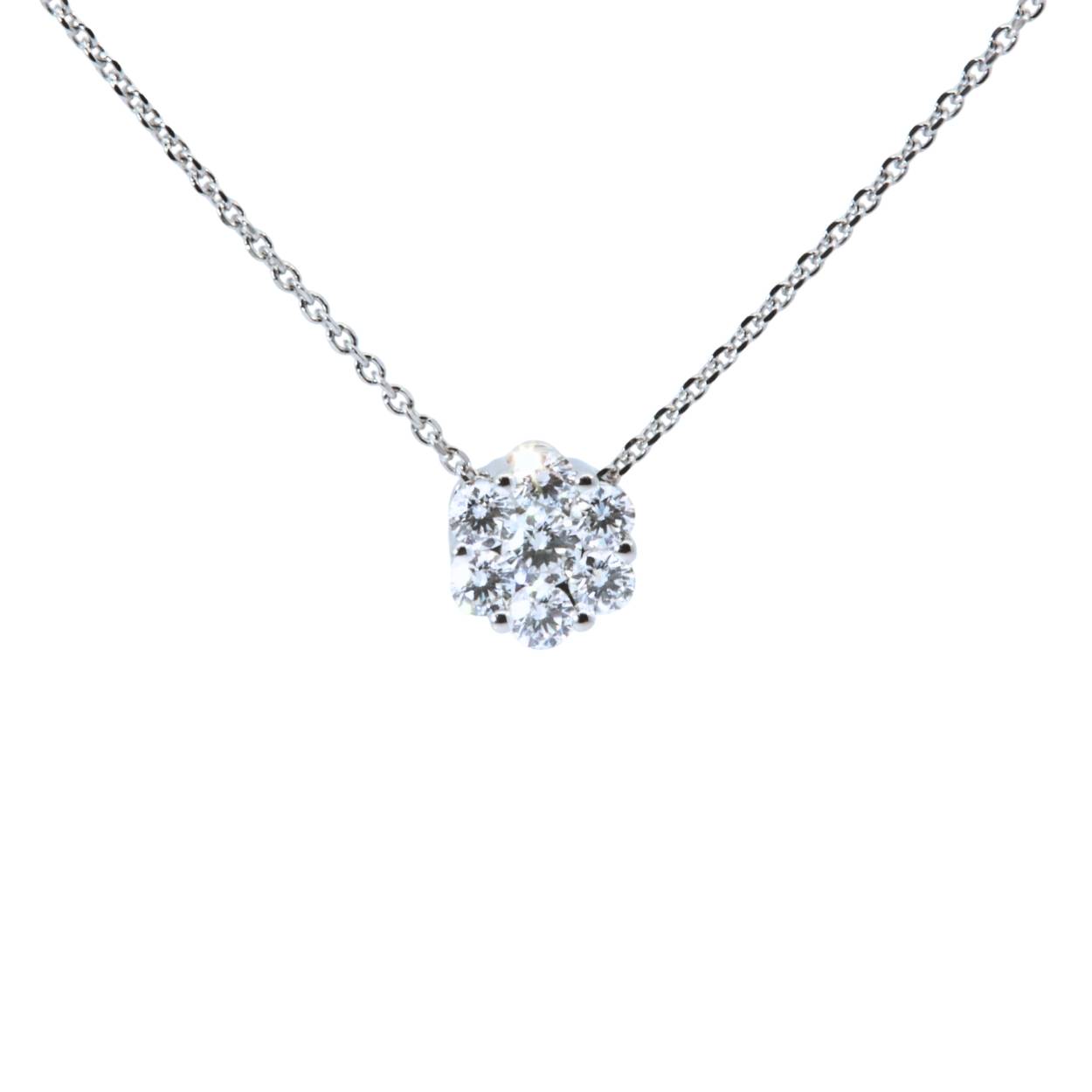 Witgouden ketting 18Kt met diamanten