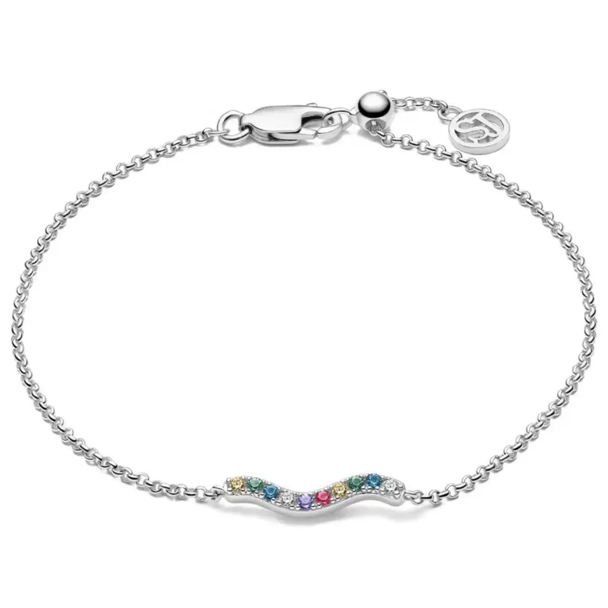 Sif Jakobs "Ellera Waves" Zilver  armband met gekleurde zirkonia's