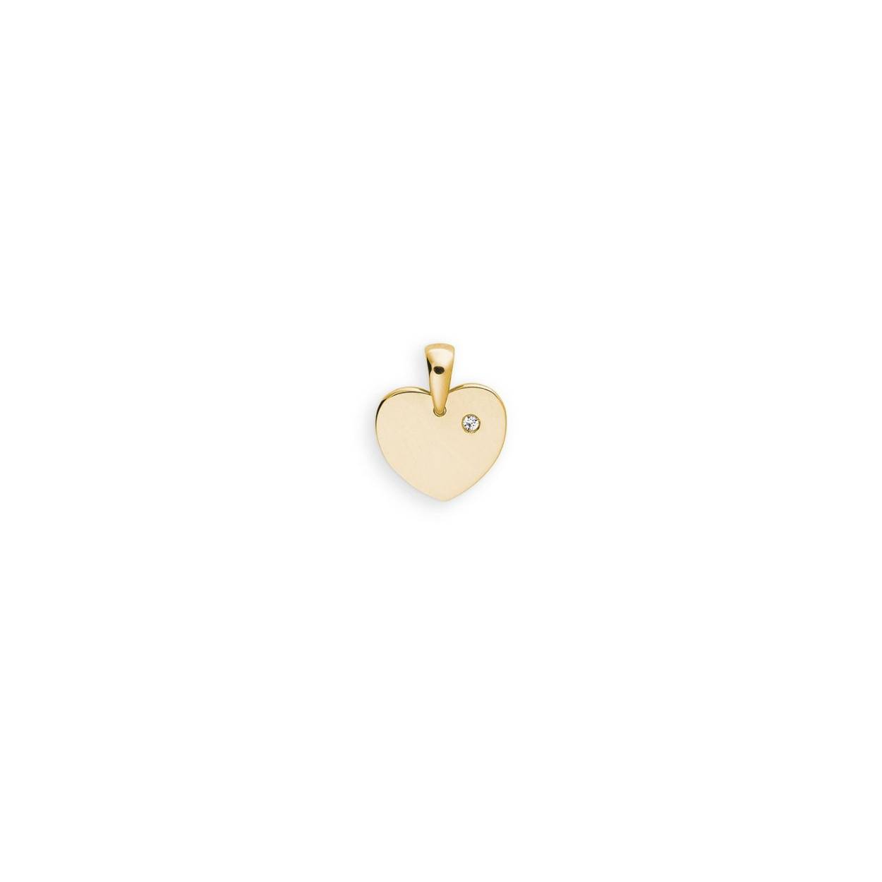 14k gouden graveerhanger hartje met zirkonia