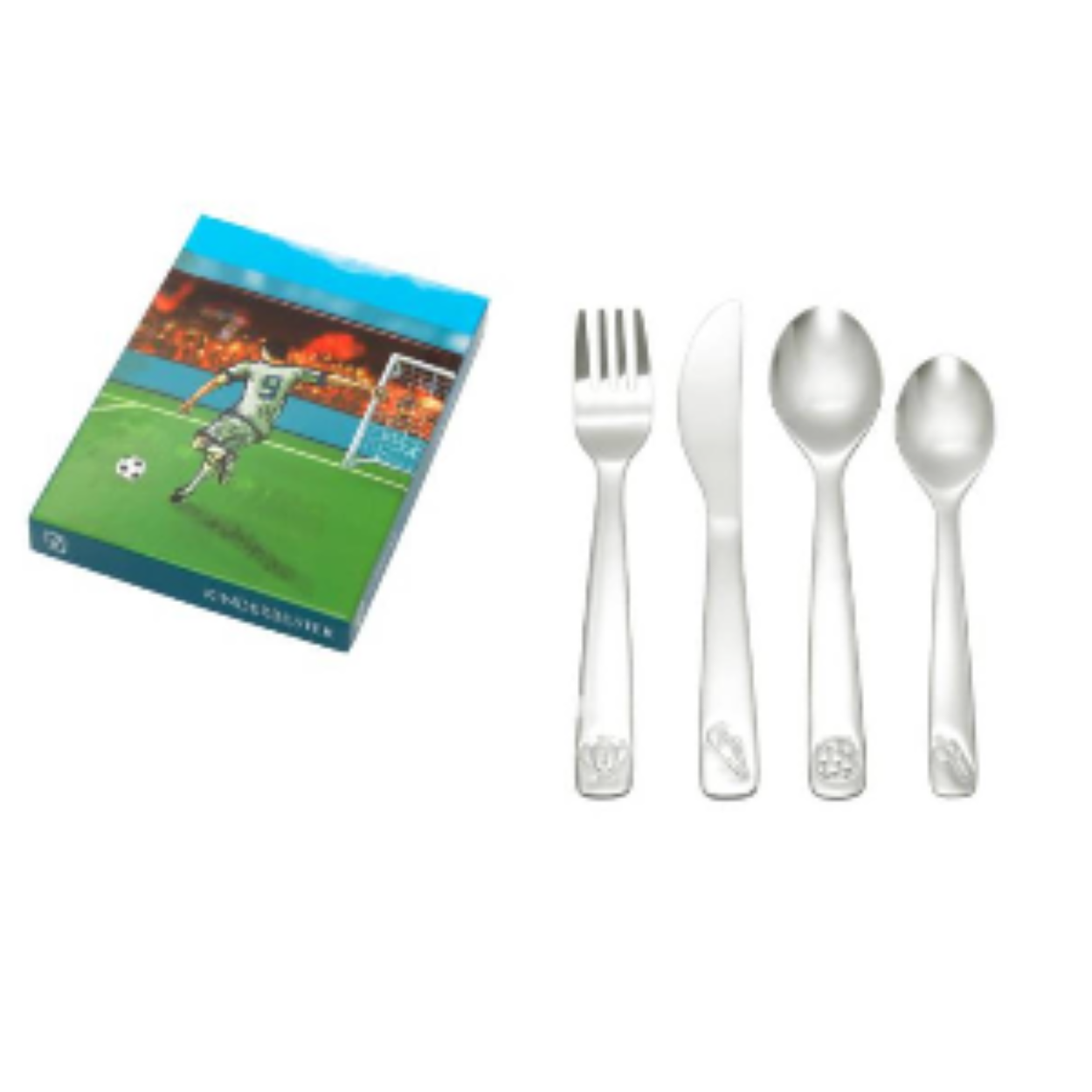 Kindercouvert Voetbal, 4-delig, RVS