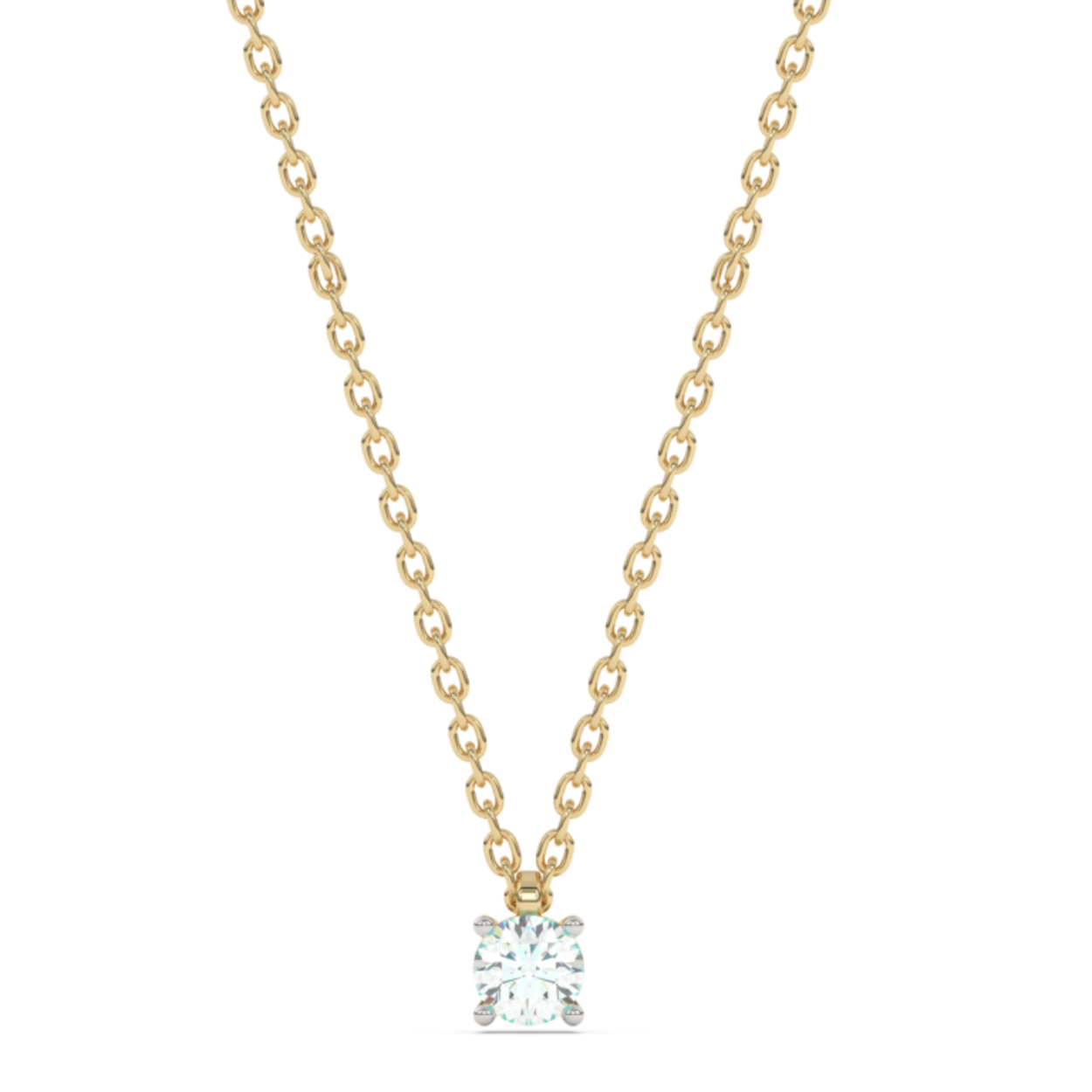 Gouden coller met diamanten hanger in 6 poots zetting